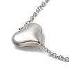 Titanium Steel Heart Link Chain Necklaces for Women NJEW-G145-01P-2