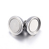 304 Stainless Steel Magnetic Clasps with Loops X-STAS-F108-07P-2