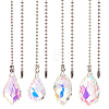 4Pcs 4 Styles Glass Charms Ceiling Fan Pull Chain Extenders HJEW-SP0001-80-1