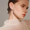 Knot with Imitation Pearl Dangle Stud Earrings JE1099A-6
