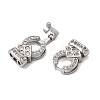 Brass Micro Pave Clear Cubic Zirconia Fold Over Clasps KK-B189-03P-2