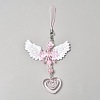 Plastic Angel Wing Bowknot Pendant Decorations AJEW-WH0752-363-1