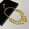 Vintage Alloy Textured Geometric Bib Necklaces for Women WGEA312-01-4