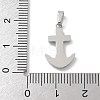 304 Stainless Steel Micro Pave Cubic Zirconia Pendants STAS-Z107-07P-3
