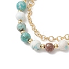 Natural Howlite & Brass Rolo Chains Multi-strand Bracelets for Women BJEW-JB13160-3