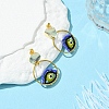 Evil Eye Handmade Glass Seed Beads Dangle Stud Earrings EJEW-MZ00371-03-1