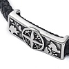 Men's Braided Black PU Leather Cord Bracelets BJEW-K243-56AS-2