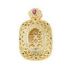 Oval Brass Micro Pave Cubic Zirconia Pendant Cabochon Settings LS-KK-U026-17G-1
