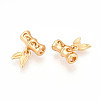 Brass European Dangle Charms KK-B110-03G-3
