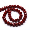 Opaque Solid Color Crystal Glass Rondelle Beads Strands EGLA-F047A-10-3
