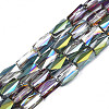 Electroplate Transparent Glass Beads Strands EGLA-N002-14-B-4