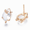 Transparent Brass Stud Earring Findings KK-S365-005-A01-2