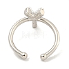 Rack Plating Brass Open Cuff Rings for Women RJEW-F162-01P-Y-3