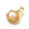 Natural Freshwater Pearl Flat Round Charms KK-K398-30G-2