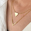 Triangle & Letter V Pendant Alloy Double Layer Necklaces for Women FS-WGE5888-02-4