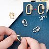 SUPERFINDINGS 4Pcs 2 Style Brass Micro Pave Clear Cubic Zirconia Screw Carabiner Lock Charms ZIRC-FH0001-19-2