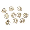 Brass Micro Clear Cubic Zirconia Pendants ZIRC-F120-040G-4