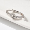 S925 Sterling Silver Adjustable Letter Rings for Women RJEW-M068-01P-E-5