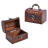 Retro Rectangle Wooden Storage Treasure Chests for Trinkets AJEW-WH0871-84A-1