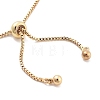 Brass Pave Clear Cubic Zirconia Square Box Chain Slider Bracelets BJEW-B094-10A-G-3