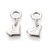 Brass 11:11 Heart European Dangle Charms KK-N259-21P-1