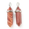 Natural Red Line Jasper Pointed Pendants G-M378-01P-A34-2