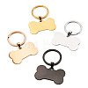 4Pcs 4 Colors Stainless Steel Bone Keychains KEYC-TA0004-80A-2
