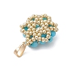 Dyed Natural Magnesite Faceted Round Cluster Flower Pendants PALLOY-MZ01197-05-4