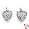 Rhodium Plated 925 Sterling Silver Micro Pave Cubic Zirconia Charms STER-T004-60P-1