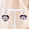 Natural Amethyst & 304 Stainless Steel Hoop Earrings for Women EJEW-G475-05P-06-2