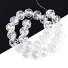 AB Color Plated Transparent Glass Round Beads Strands EGLA-T029-8mm-12T-18-2