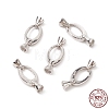 Anti-Tarnish Rhodium Plated 925 Sterling Silver Key Clasps STER-F037-140P-4