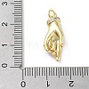 Rack Plating Palm Brass Micro Pave Cubic Zirconia Pendants KK-E102-18G-03-3