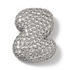 Rack Plating Brass Micro Pave Clear Cubic Zirconia Pendants ZIRC-U002-P-Z-1