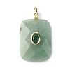 Natural Green Aventurine Faceted Pendants G-B186-01G-03-1