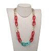 Personalized Aluminium & Acrylic Chain Necklaces X-NJEW-JN02911-02-4