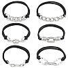 6Pcs 6 Styles Elastic Hair Ties OHAR-ME0001-16A-1