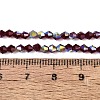 AB Color Plated Transparent Glass Beads Strands GLAA-G127-01J-2