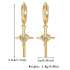925 Sterling Silver Cross Hoop Earrings JF2136-3-2