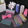 10 Yards Rainbow Color Polyester Tulle Fabric Rolls OCOR-WH0082-136C-4