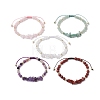 Adjustable Chip & Round Mixed Gemstone Braided Bead Bracelets for Women BJEW-JB10767-1