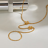 304 Stainless Steel Flower Hand Chain Ring Bracelets for Women NO1550-3