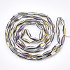 Half Plated Glass Beads Strands EGLA-S174-06C-2