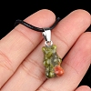 Natural Unakite Carved Pendants PW-WG7259D-11-1