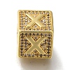 Brass Cubic Zirconia Beads KK-Q818-01X-G-1