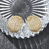 C-Shaped Brass & Clear Cubic Zirconia Stud Earrings KK-CBA36A2-10G-2