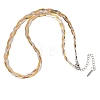 Unisex 304 Stainless Steel Braided Flat Snake Chain Necklaces NJEW-K305-12A-M-4