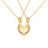 Valentine's Day Stainless Steel Magnetic Heart-shaped Couples Necklace Set with Peach Heart Pendant RE7695-2-1