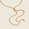 304 Stainless Steel Ball Chain Y-shaped Tassel Necklaces for Women YG1121-1