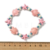 Synthetic Turquoise Beaded Stretch Bracelets for Women BJEW-JB13597-01-2